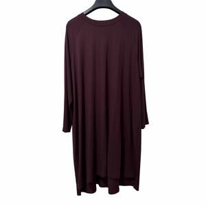 Eileen Fisher‎ Cassis Jersey Crew Neck Mini Shift Dress Size XL Burgundy Capsule